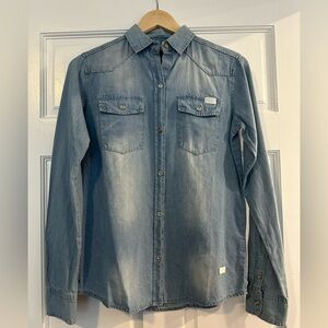 7 For All Mankind Blue Button Down Shirt
